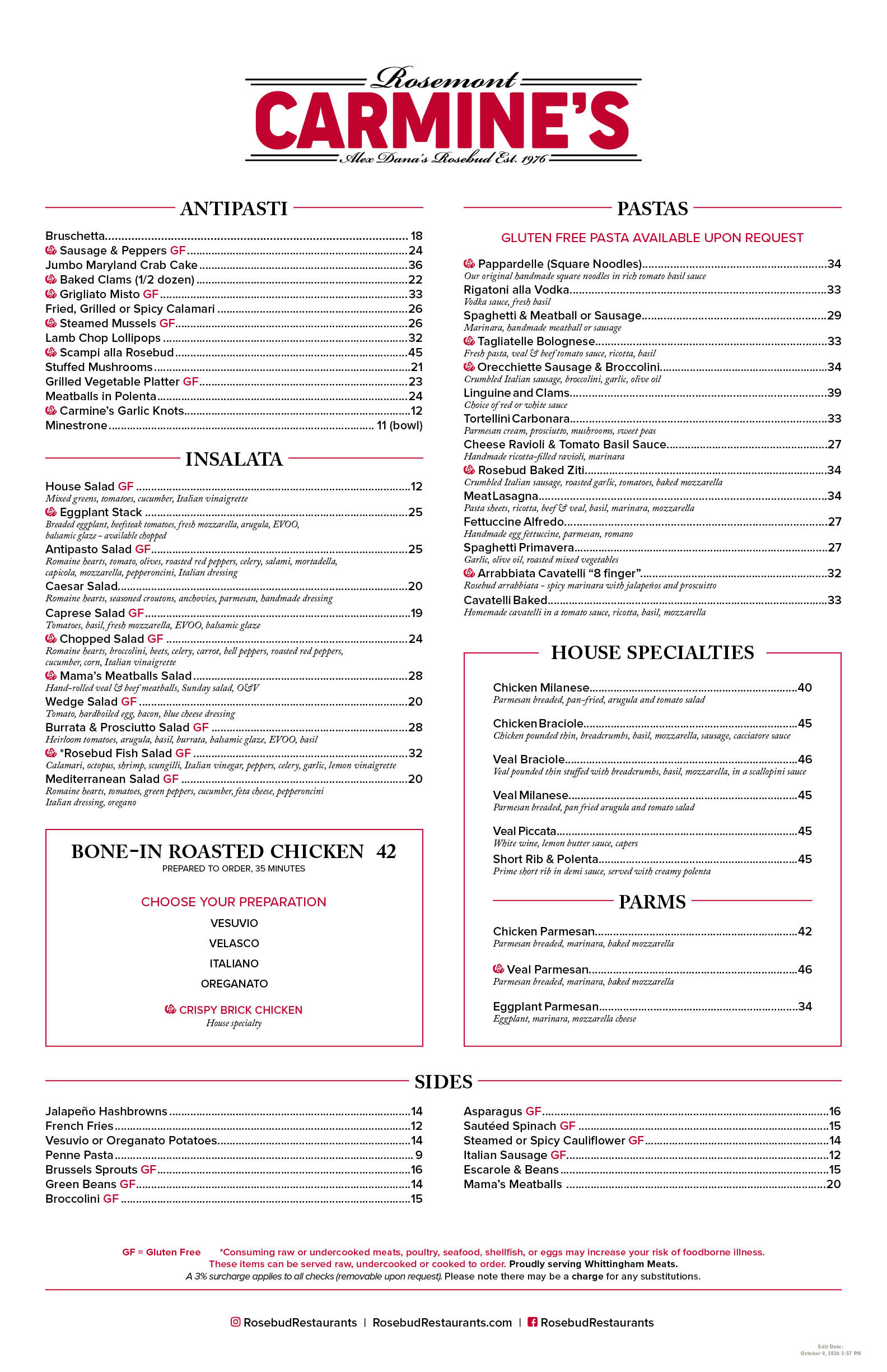 10.9 ROSEMONT dinner